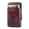 Midjesäckar Pure Color Men Fanny Bag Classic Texture Delicate Design Chic Cowhide Leather Mobile Telefonväska Bältet Bum Pouch