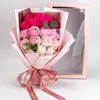 Decorative Flowers Artificial Soap Flower Rose Bouquet Gift Bags Valentine's Day Birthday Wedding Home Decor 18 Box