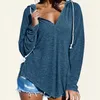 Women's Hoodies Womens Shirts V Neck Hooded Long Sleeve Fitness Top Casual Oversize Pullover Tops Hoodie Stretchy Scrub