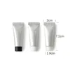 Lagringsflaskor 10 ml silverplast påfyllningsbar pressflaska 10g kosmetisk essens ögonkräm container tom mini makeup mjuk rör 20 st