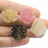 Decorative Flowers 50/100pcs Transparent Rose Flower Flatback Resin Decoration DIY Craft Home Ornament Charms Keychain Making Brooch Jewelry