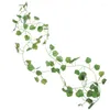Kwiaty dekoracyjne 2,4M Artficial Vine Silk Ivy Zielone rośliny sztuczne liście wisząca dekoracja rattan liana liście ścian