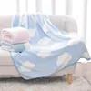 Одеяла рожденные детские облака печатать фланелевая детская одеяло для мальчика для девочки пеленца для детской коляски набор для покрытия постельных принадлежностей