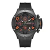 Montre-bracelets Megir Black Silicone Sports Watch Men Militar Military Quartz Watches Imperproofing Luminal Calendar Chronograph Clock Reloj Hombre