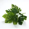 장식용 꽃 시뮬레이션 녹색 식물 거실 홈 크리스마스 장식 가짜 잎 빔 화장 된 라미네이션 9 포크 플라스틱 식물