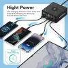 Chargers 160W 5 Port USB Charger Staion met 15W draadloos opladen snellader USBC PD 65W Quick Charger voor iPhone14 13 Samsung -laptop