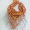 Ethnic Clothing 2024 Ladies Cashew Flower Retro Imitation Diamond Fringe Scarf Hip Hop Street Fashion Dance Party Hijab Cotton