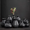 Vasos Modernos vaso de cerâmica preta mini ornamentos de chá pequeno de chá