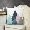 Oreiller abstrait montagne minimaliste - canapé de jet sarcelle rose et bleu