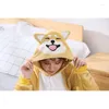 Ev Giyim Flanel Onesies Tulum Hayvan Husky Genel Pijamalar Karikatür Akita Köpek Kigurumi Pijamalar Kış Plaibes