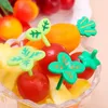 Vorken 8 stks schattige bladvormige kinderen fruit vork mini groen bladeren snack cake dessert tandenstoker kinderen bento lunches decoratie