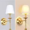 Lampy ścienne Nordic Modern Fabric AMERICADE American All Copper Lampa Home Villa Club salon LED SCORTCE Indoor Decorative