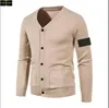 Stone Jacket Diseñador Sweater para hombres Plaid Handed Cardigan Pelover Fashion Business Casual Business Slim Fit Long Classic Luxurious Wool Warm Pechero LOO2