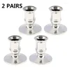 Candele 4pcs Base tradizionale di pilastro di plastica Adatta Adatta a candelabri Silver Decorazione per la casa d'argento