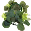 Dekorative Blumen 2 PCs Kerzenstick Girlande Ringe Kränze grünes Süßigkeiten hängende Weihnachtsdekorationen Seidenblume