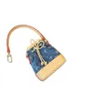 حقيبة كيس مفتاحية المرأة عالية الجودة الموضة الكلاسيكية Mini Denim Bucket Bag bendant keychain