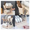 Kitchen Storage Shelving Retractable Sink Racks Drain Bowl Chopsticks Dish Storages Tray Holders