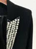 Suisses pour femmes High Street EST 2024 Fashion Designer Jacket Rhingestone Diamonds Strass Boudd Button Bouton Bouton