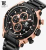 Rose Gold Brand T5 Male Man Quartz Mens Chronograph Chronograph Tapheproof Clock Sport Wrist Watch Mens Wistrand Wristwatch Box Stopwatch 2019 L4235724