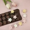 Moldes de cozimento de 15 peças de cinco pontas Star Silicone Mold Jelly Creative Christmas Candy Bandeja de gelo Diy