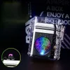 2023 Nouvelle vente chaude Case transparente Pulse Electronic Imperproofing Windproofing USB Chighters Creative Real Clock Trend Lighter