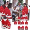 Stol täcker specialevenemangsklänningar Kvinnor Söt Santa Cover Non Woven Printed Table and Decoration Home Kitchen Christmas Supplies