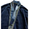 メンズジャケット24SSカピタルhirata hiroshi日本のバティックパッチワーク苦しみ洗ったゆるい長袖ドーパオジャケット