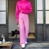 Męskie spodnie Noymei Chiński w stylu haftowany ramy prosty noga 2024 Wszechstronne plise Pink WA4220