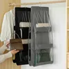 Storage Bags 6 Pocket Handbag Organizer Dustproof Shelf Transparent 360 Degree Rotating Hook For Door Closet Wardrobe