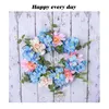 Flores decorativas Corona de hortensias Spring 12 pulgadas azul Blanco rosa Pink Summer Farmhouse Floral Floral todas las estaciones