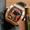 57-03デザイナーのための高級クラシックウォッチラグジュアリーウォッチメンズウォッチマニュアルメカニカルムーブメントスチールケース腕​​時計リロエスモントレッドラックス01