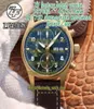 2020 ZFF Último Spitfire Fighter Series Bronze Case 387902 Dial verde ETA A7750 Cronógrafo Mechanical Mass Watch StopWatch WatchE7454644