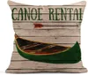 Pillow Linen Throw Pillowcase Vintage Camping Home Decorative Square Sofa Bed Cover