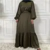 Этническая одежда Ид твердое мусульманское платье kaftan abaya dubai caftan marocain abayas для женщин Турция Джилбаб Ислам Модные платья Масса