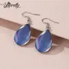 Dangle Earrings 2024 Arrival Northern Lights Teardrop Hoop Hook Glass Cabochon Stainless Steel Jewelry