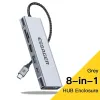 Stationen 8in1 USB -Hub mit Diskspeicherfunktion USB Typec zu HDMicompatible Laptop Dock Station für Book Pro Air M1 M2