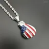 Pendant Necklaces Hip Hop Stainless Steel American Flag Boxing Gloves Pendants For Men Jewelry Drop