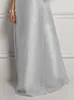 Citronnelle femelle luxe de luxe couloir brillant vneck robe de soirée de fête élégante manches courtes banquet anniversaire robes maxi 240327