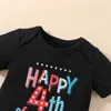 Ensembles de vêtements Baby Boy 4 juillet tenues T-shirt Letter LETTER ROMPRE AMÉRICAN SOSSENSE SORTS Set Fourth Clothes