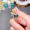 Küme halkaları gümüş 925 mavi bayanlar doğal Londra Topaz Ring Renk Süper parlak nişan hediyesi ile