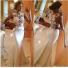 Robes 2019 New Bohemian Glamorous White Sirène Blanchette en dentelle Robes de mariée avec une fermeture éclair applique Back Court Train Formal Bridal Bridal