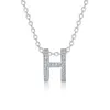 New Letter H Necklace Cool and Unique High End Diamond Inlaid Collar Chain Titanium Steel Non Fading Mesh Red Charm Pendant