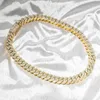 14 mm tester 925 SILVER VVS Moissanite Diamond aangepaste hiphop sieraden Iced Out Cuban Link Chain Initial Necklace