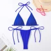 2024 Femmes en nylon solide en nylon solide Sexie Backless Bikini Split Bikini