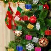 Figurines décoratines Arbre de Noël mini-coffre-cadeaux Ornements pour la fête de Noël - 36pcs Foil métallique brillant Favors enveloppés