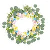 Decorative Flowers Colorful Rose Wreath Artificial Spring Front Door For Garden Holiday Wedding Party Decorations