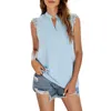 Tanks pour femmes Spring and Summer Color Color Shirt Loose V-Neck Sans manches en dentelle Top Fashion Vêtements 2024 Femmes