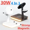 Laddare 30W 3 I 1 Magnetic Wireless Charger Stand för MacSafe iPhone 13 12 Pro Max Apple Watch IWatch 7 6 AirPods Fast Charging Station