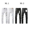 Designer heren paarse jeans voor heren denim broek mode dames paarse merk trends verontruste zwart gescheurde motorrijder slanke fit motorfiets zweetbroeken 884