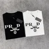 T-shirt à cou rond des hommes de créateurs associés à la lettre imprimée PR Triangle lâche décontractée polyvalente européenne et américaine Trad Pure Cotton couple T-shirt 5022